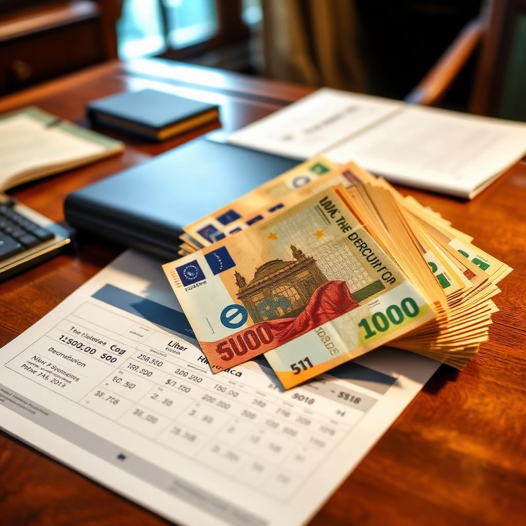 Mieterin prüft Nebenkostenabrechnung mit Taschenrechner und Belegen